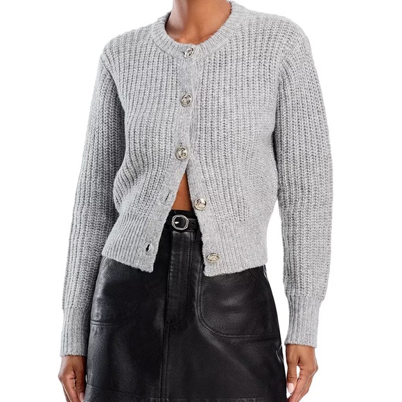 Aqua Sweaters - Aqua Light Gray Women's Cardigan